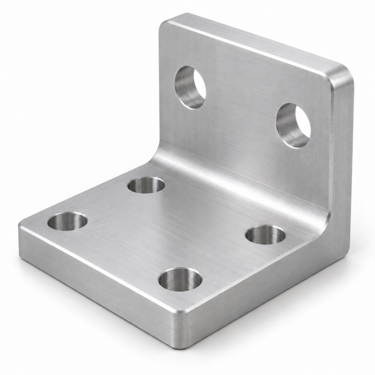 Design illustration of custom cnc machined aluminum mounting bracket