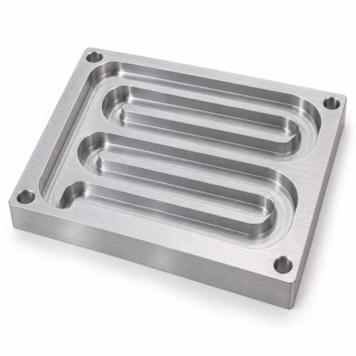 Design illustration of cnc machined aluminum cooling plate