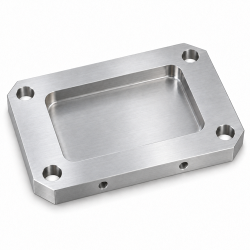 Design illustration of custom cnc machined aluminum mounting plate